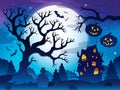 Spooky tree theme image 8 Royalty Free Stock Photo