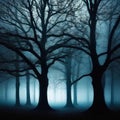 spooky trees isolated on a transparent