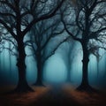 spooky trees isolated on a transparent