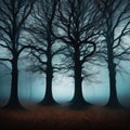 spooky trees isolated on a transparent