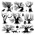 Spooky Trees Set Royalty Free Stock Photo