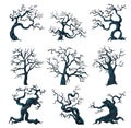 Spooky Trees Set Royalty Free Stock Photo