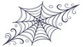 Spooky Spider Web Corner with Intricate Threads, Halloween Decoration, vector design Generative AI Royalty Free Stock Photo