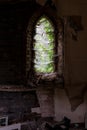 Derelict Cobweb Infused Window - Abandoned Church of the Holy Innocents - Albany, New York