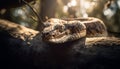 Spooky viper crawls on branch, focus on its markings generated by AI Royalty Free Stock Photo