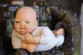 Spooky weathered baby doll portrait Royalty Free Stock Photo