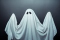 Spooky white ghost costume. Halloween horror concept Royalty Free Stock Photo