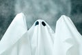 Spooky white ghost in Halloween night.