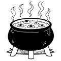 Spooky Witch Cauldron Bubbling Potion Halloween Vector Illustration Royalty Free Stock Photo
