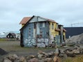 Spooky Yellow Condemned Building ready for Demolition Royalty Free Stock Photo