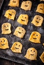 Halloween chips in shape of ghost Royalty Free Stock Photo