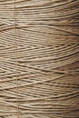 Spool of biodegradable natural beige linen thread Royalty Free Stock Photo