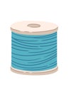 Spool of blue thread vector illustration isolated on white background Royalty Free Stock Photo