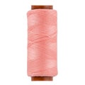 Spool of pink thread isolated on white background Royalty Free Stock Photo