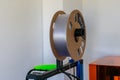 Spool of pla filament for printing 3d printer, material coils