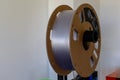 Spool of pla filament for printing 3d printer, material coils