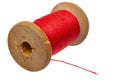 Spool of red thread isolated on white background Royalty Free Stock Photo