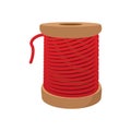 Spool of red thread for sewing cartoon icon Royalty Free Stock Photo