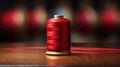 A spool of red thread on a table, AI Royalty Free Stock Photo