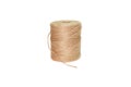 Spool of thread beige on white background, isolated