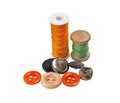 Spool of thread and buttons Royalty Free Stock Photo