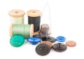 Spool of thread with buttons Royalty Free Stock Photo