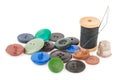 Spool of thread with buttons Royalty Free Stock Photo