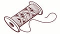 Spool of thread with needle, symbolizing sewing and craft creativity. vector design Generative AI Royalty Free Stock Photo