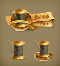 Spool of thread, vector icons