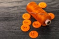 Spool of threads and buttons Royalty Free Stock Photo