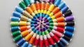 Spools are arranged in a circular pattern creating a rainbow Royalty Free Stock Photo