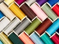 Spools with colored sewing thread Royalty Free Stock Photo