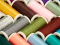 Spools with colored sewing thread Royalty Free Stock Photo