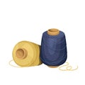 Spools with colored thread