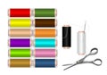 Spools of colorful thread, cdr vector Royalty Free Stock Photo