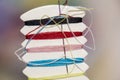 Spools of colorful thread, needle Royalty Free Stock Photo