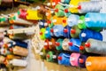 Spools of colorful Thread in sewing Studio.Selective focus.Colorful embroidery thread spool using in garment industry Royalty Free Stock Photo