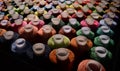 Spools of colorful threads