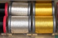 Metallic Thread Spools Royalty Free Stock Photo