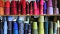 Spools of multi colored wool Royalty Free Stock Photo