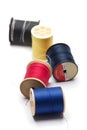Spools of Sewing Thread isolated on white Royalty Free Stock Photo