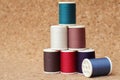 Spools of thread multicolored