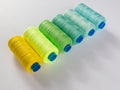 Spools of thread polyester assorted colors Royalty Free Stock Photo