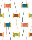 Spools of thread seamless pattern