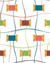 Spools of thread seamless pattern