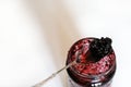 Spoon with berry jam. Royalty Free Stock Photo