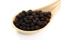 Spoon of black peppercorns Royalty Free Stock Photo