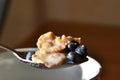 Spoon with cereal and blueberry Royalty Free Stock Photo