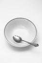 Spoon and cereal bowl empty