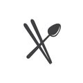 Spoon and chop logo , restaurant logo vector